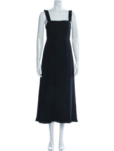 Pre-owned La Ligne Square Neckline Long Dress In Black