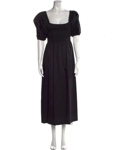 Pre-owned La Ligne Square Neckline Long Dress In Black