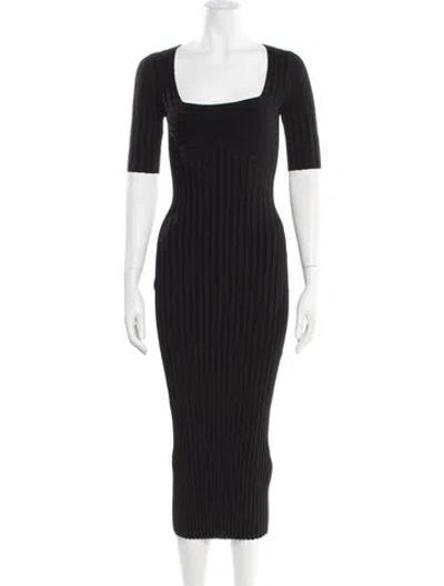 Pre-owned La Ligne Square Neckline Long Dress In Black