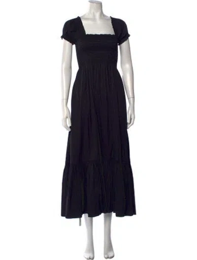 Pre-owned La Ligne Square Neckline Long Dress In Black