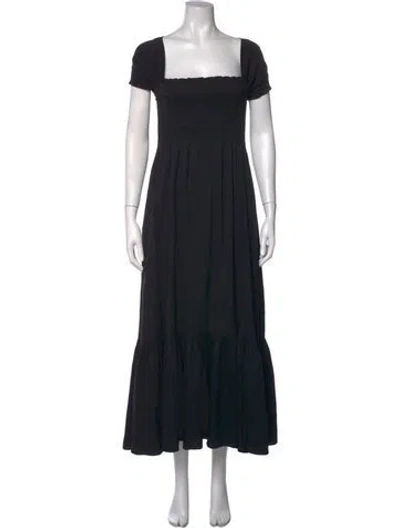 Pre-owned La Ligne Square Neckline Long Dress In Black