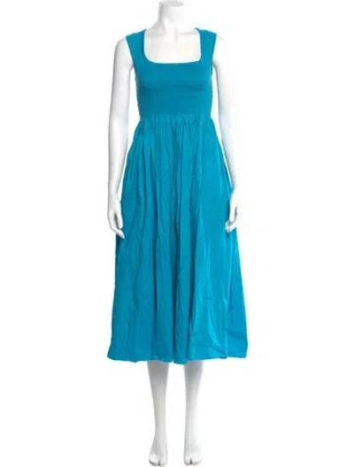 Pre-owned La Ligne Square Neckline Long Dress In Blue