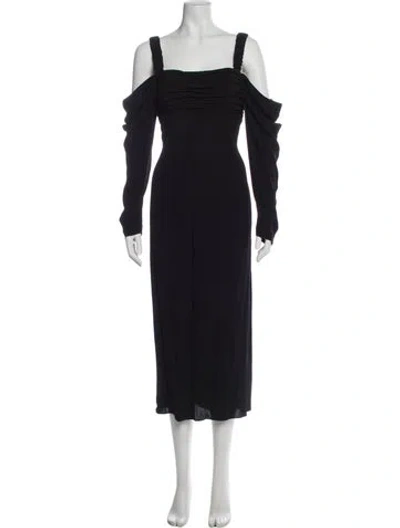 Pre-owned La Ligne Square Neckline Long Dress In Blue