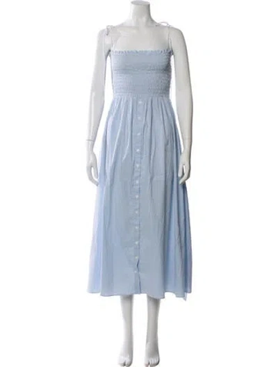 Pre-owned La Ligne Square Neckline Long Dress In Blue