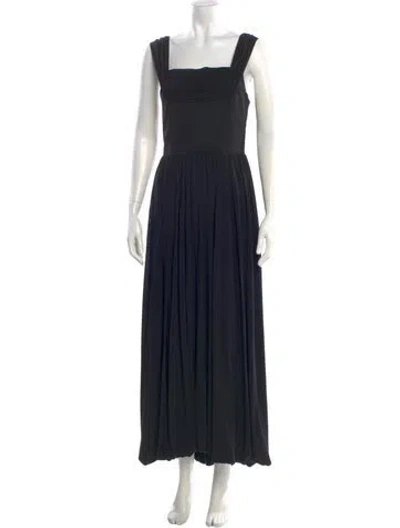Pre-owned La Ligne Square Neckline Long Dress In Blue