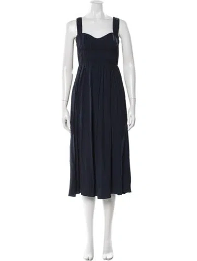 Pre-owned La Ligne Square Neckline Long Dress In Blue