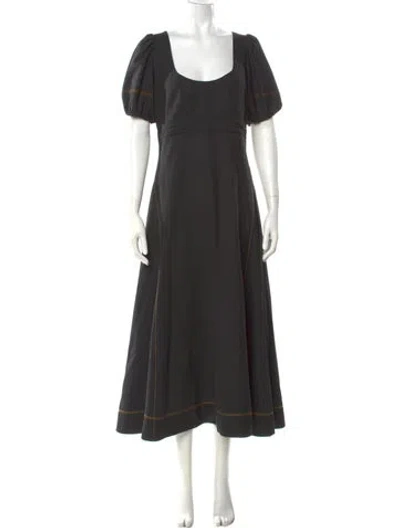 Pre-owned La Ligne Square Neckline Long Dress In Gray