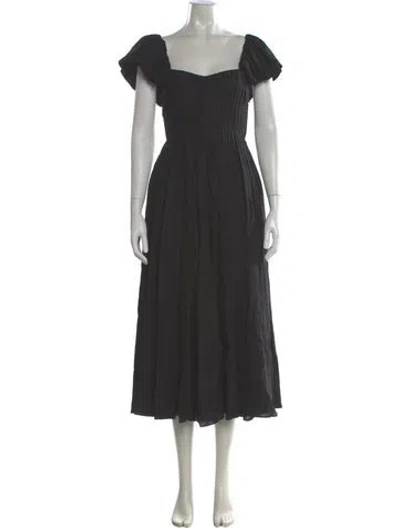Pre-owned La Ligne Square Neckline Long Dress In Gray