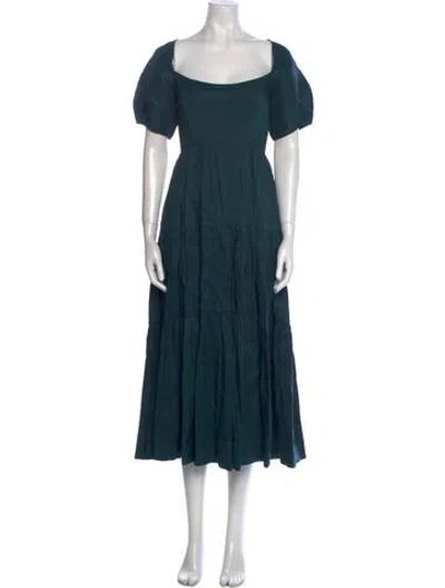 Pre-owned La Ligne Square Neckline Long Dress In Green
