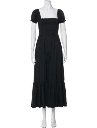 Pre-owned La Ligne Square Neckline Long Dress In Green