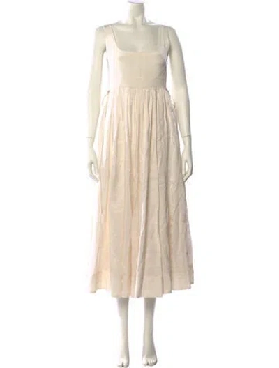 Pre-owned La Ligne Square Neckline Long Dress In Neutral