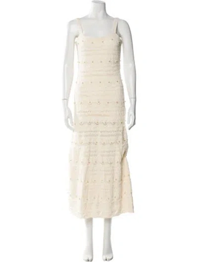Pre-owned La Ligne Square Neckline Long Dress In Neutral