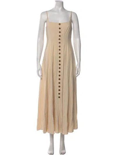 Pre-owned La Ligne Square Neckline Long Dress In Neutral