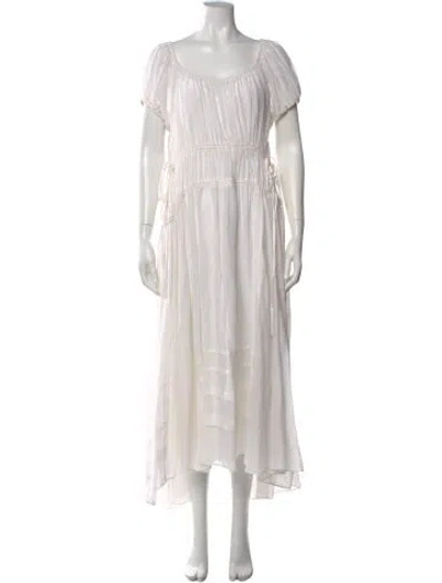 Pre-owned La Ligne Square Neckline Long Dress In Neutral
