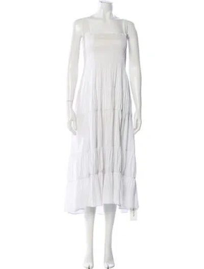 Pre-owned La Ligne Square Neckline Long Dress In White