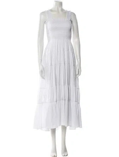 Pre-owned La Ligne Square Neckline Long Dress In White