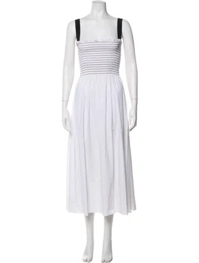 Pre-owned La Ligne Square Neckline Long Dress In White