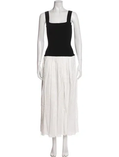 Pre-owned La Ligne Square Neckline Long Dress In White