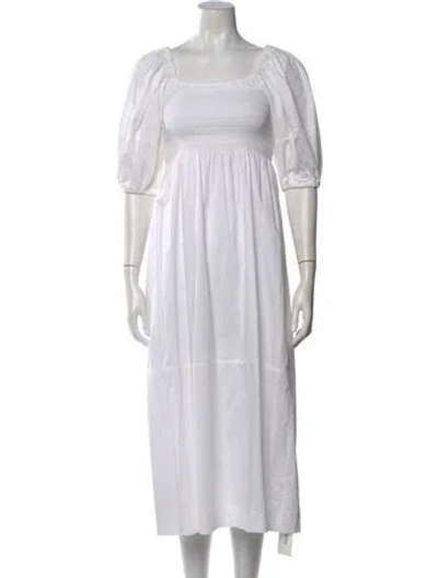 Pre-owned La Ligne Square Neckline Long Dress In White