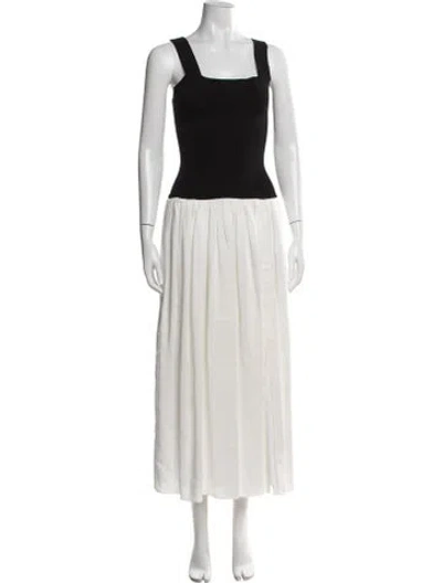 Pre-owned La Ligne Square Neckline Long Dress In White