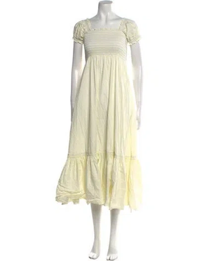 Pre-owned La Ligne Square Neckline Long Dress In Yellow