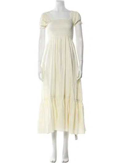 Pre-owned La Ligne Square Neckline Long Dress In Yellow