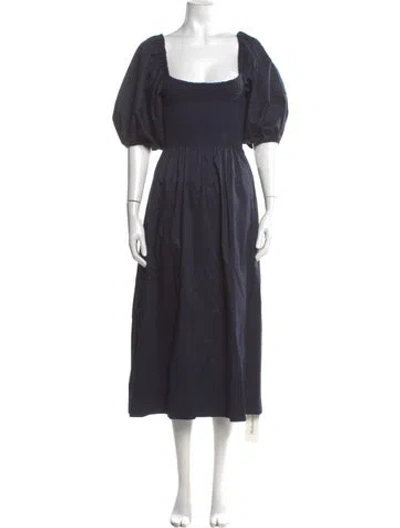 Pre-owned La Ligne Square Neckline Midi Length Dress In Black