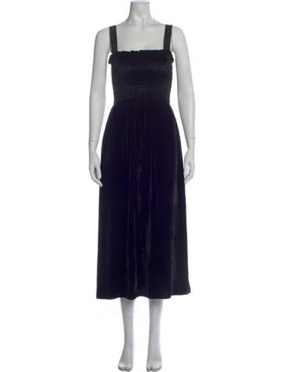 Pre-owned La Ligne Square Neckline Midi Length Dress In Blue