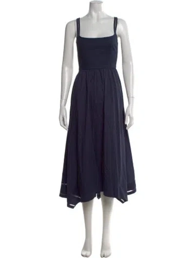 Pre-owned La Ligne Square Neckline Midi Length Dress In Blue