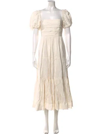Pre-owned La Ligne Square Neckline Midi Length Dress In Neutral