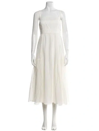 Pre-owned La Ligne Square Neckline Midi Length Dress In Neutral