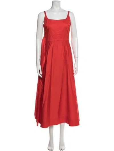 Pre-owned La Ligne Square Neckline Midi Length Dress In Orange