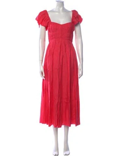 Pre-owned La Ligne Square Neckline Midi Length Dress In Pink