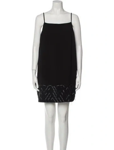 Pre-owned La Ligne Square Neckline Mini Dress In Black