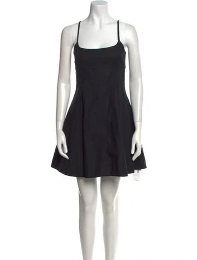 Pre-owned La Ligne Square Neckline Mini Dress In Black