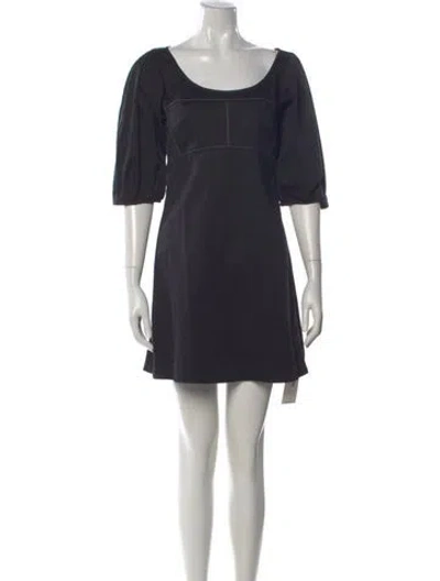 Pre-owned La Ligne Square Neckline Mini Dress In Black