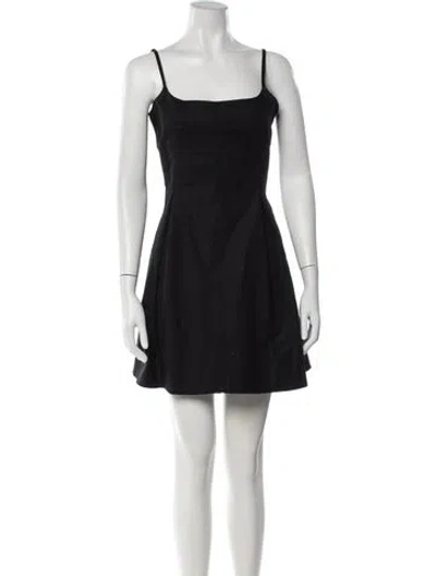 Pre-owned La Ligne Square Neckline Mini Dress In Black