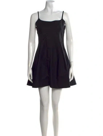 Pre-owned La Ligne Square Neckline Mini Dress In Black