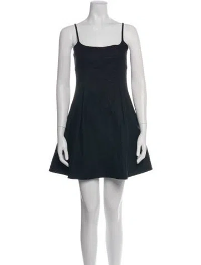 Pre-owned La Ligne Square Neckline Mini Dress In Black