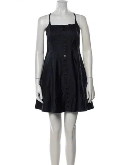 Pre-owned La Ligne Square Neckline Mini Dress In Blue