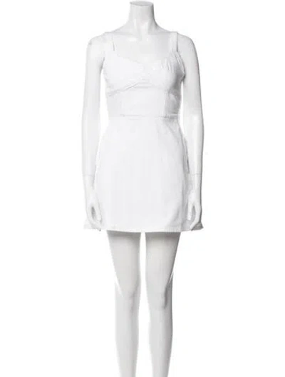 Pre-owned La Ligne Square Neckline Mini Dress W/ Tags In White