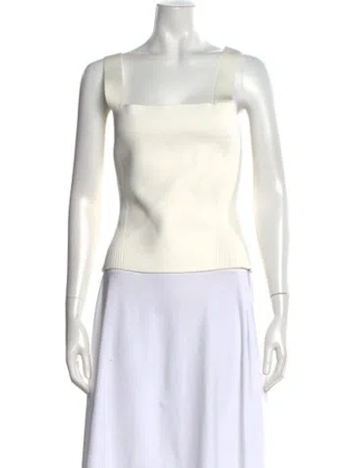 Pre-owned La Ligne Square Neckline Sleeveless Top In Neutral