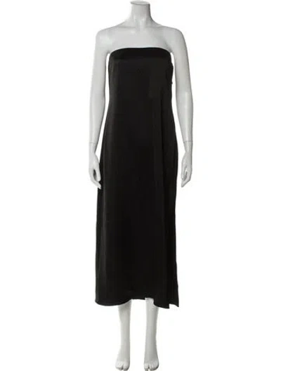 Pre-owned La Ligne Strapless Midi Length Dress In Black