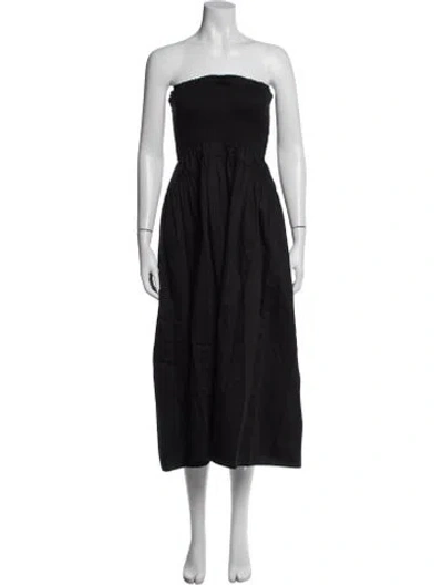 Pre-owned La Ligne Strapless Midi Length Dress In Black