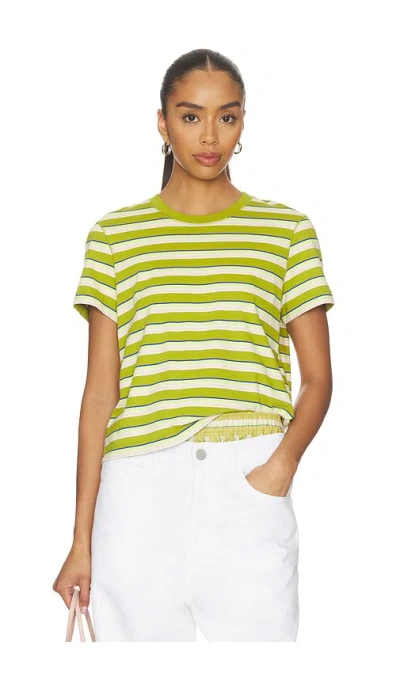 La Ligne Stripe Molly Tee In Green