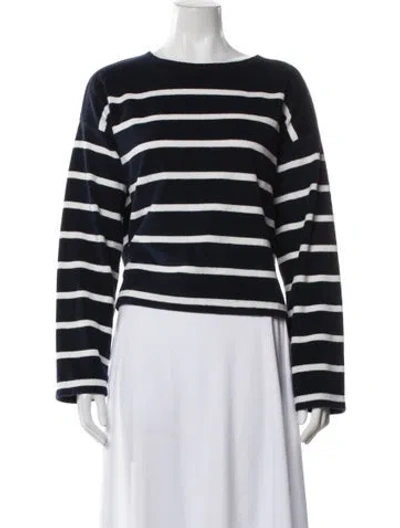 Pre-owned La Ligne Striped Bateau Neckline Sweater W/ Tags In White