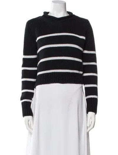 Pre-owned La Ligne Striped Crew Neck Sweater In Black