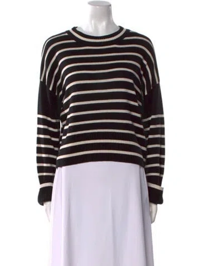 Pre-owned La Ligne Striped Crew Neck Sweater In Black