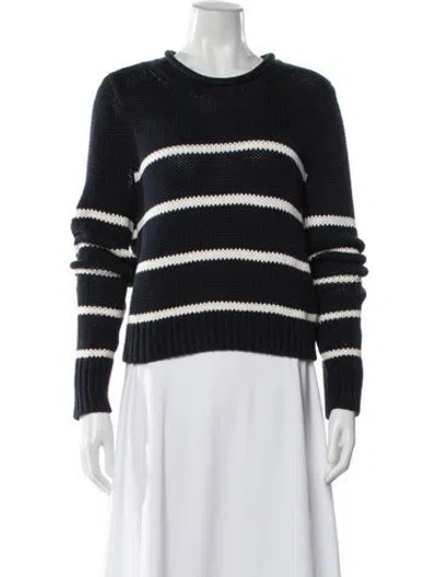 Pre-owned La Ligne Striped Crew Neck Sweater In Black