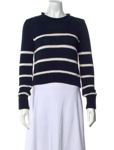 Pre-owned La Ligne Striped Crew Neck Sweater In Black
